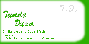 tunde dusa business card